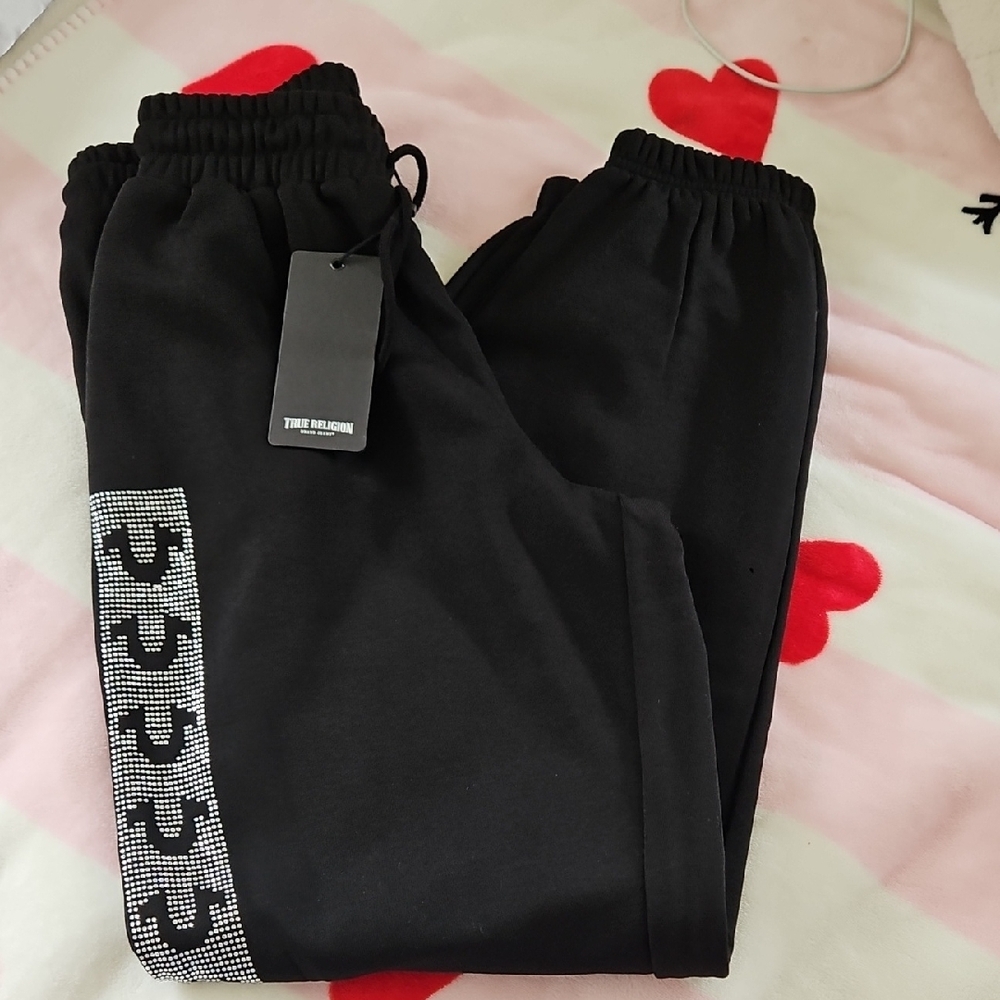 True Religion Black Womens Joggers